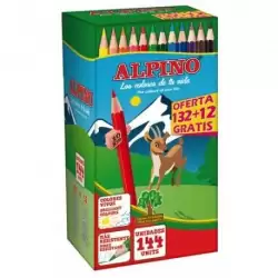 (C0131144) ALPINO LÁPICES DE COLORES FESTIVAL 175MM C/SURTIDOS CAJA 132+12 UD GRATIS
