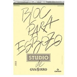 (C200004494) CANSON GUARRO BLOC PARA ESBOZO STUDIO ESPIRAL 50H A5 90GR MICROPERFORADO BLANCO AMARFILADO