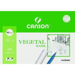 (C200407621) CANSON MINIPACK VEGETAL BASIK 12 HOJAS 21X29,7CM