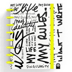 (66017180) CARCHIVO CUADERNO INGENIOX EDIT MY LIFE A5 80H 100GR CUADRÍCULA AMARILLO NEÓN