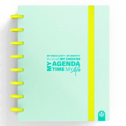 (66053517) CARCHIVO AGENDA DE DISCOS INGENIOX SIN FECHA A5 80H 100GR SV NEÓN MENTA PASTEL