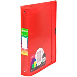 (12371453) CARCHIVO CARPETA ANILLAS 4 X 40MM A4+ C/GOMA PP DUNE ROJO