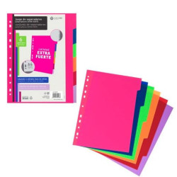 (49050699) CARCHIVO SEPARADORES 6 POSICIONES A4 PP OPACO EXTRA RÍGIDO MULTICOLOR