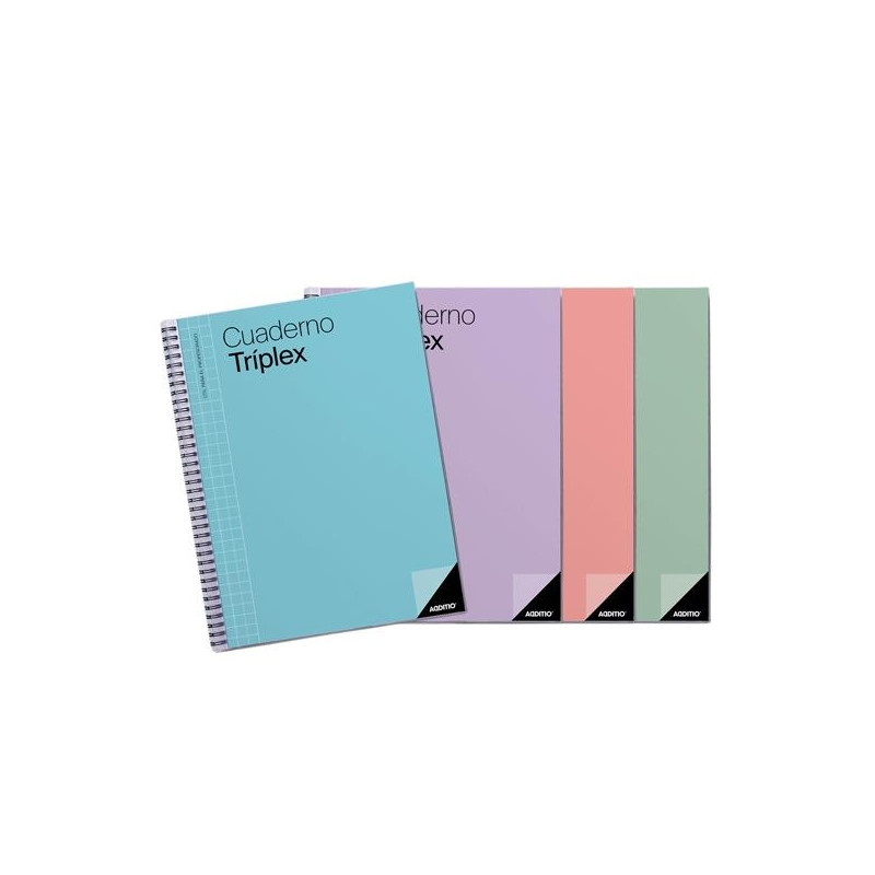 (P192) ADDITIO CUADERNO TRIPLEX PARA EL PROFESORADO ESPIRAL DOBLE 144 PÁGINAS PVC C/SURTIDOS