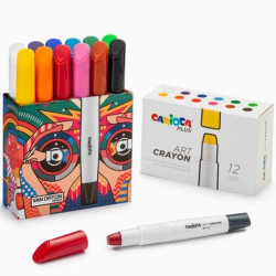 (45213) CARIOCA PLUS ART CRAYONS COLORES SURTIDOS ESTUCHE 12 UD