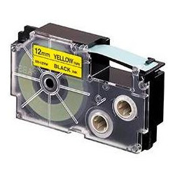 (XR-12YW1) CASIO CINTA PARA ETIQUETADORA 8M X 12MM NEGRO/AMARILLO