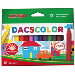 (DC050290) DACSCOLOR CERAS 80MM SEMIBLANDAS NO MANCHAN SURTIDOS -ESTUCHE DE 12U-