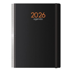 (11617-2026) DOHE AGENDA ANUAL SYNCRO ESPIRAL 21X29.7CM DP CIERRE C/GOMA PP NEGRO 2026