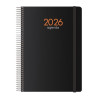 (11622-2026) DOHE AGENDA ANUAL SYNCRO ESPIRAL 15X21CM SV CIERRE C/GOMA PP NEGRO 2026