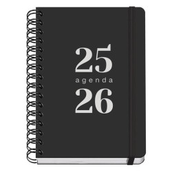 (52033) DOHE AGENDA ESCOLAR GRAMMAR A5 ESPIRAL DOBLE DP TAPA PP NEGRO 2025-2026