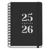 (52033) DOHE AGENDA ESCOLAR GRAMMAR A5 ESPIRAL DOBLE DP TAPA PP NEGRO 2025-2026