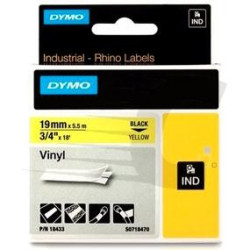 (18433) DYMO RHINO CINTA DE ETIQUETAS INDUSTRIAL ADHESIVA ID1-19 - NEGRO SOBRE AMARILLO - 19MMX5´5M NYLON FLEXIBLE (S0718470)