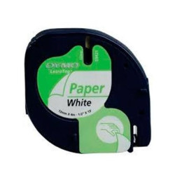 (S0721510) DYMO CINTA 91200, NEGRO SOBRE BLANCO DE 12MMX4M, DE PAPEL. ROTULADORA LETRATAG