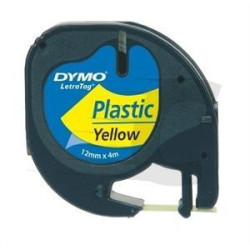 (S0721620) DYMO CINTA 91202, NEGRO SOBRE AMARILLO DE 12MMX4M. DE PLÁSTICO, ROTULADORA LETRATAG