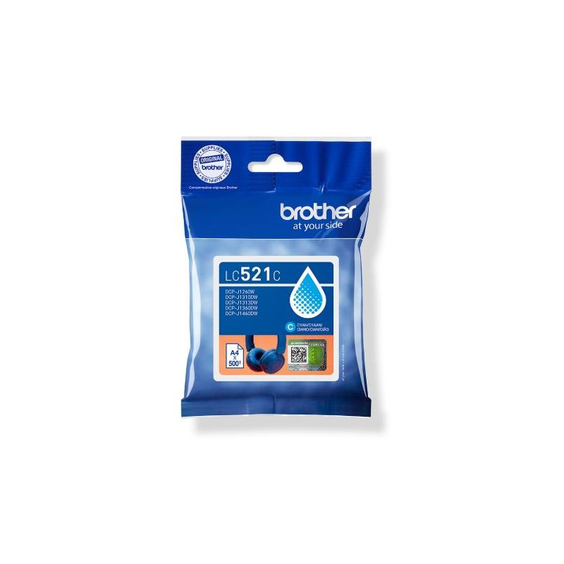 (LC521C) BROTHER TINTA CIAN DCP-J1260W/J1310DW/J1360DW