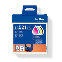 (LC521VAL) BROTHER TINTA BK/C/M/Y DCP-J1260W/J1310DW/J1360DW - PACK 4 COLORES