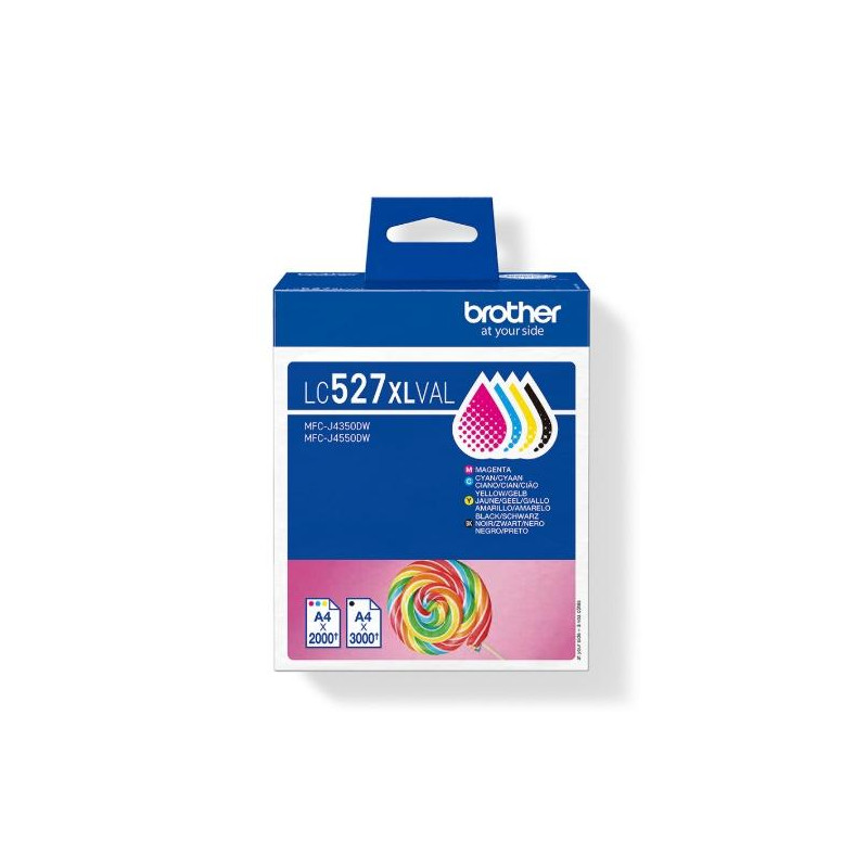 (LC527XLVAL) BROTHER TINTA BK/C/M/Y MFC-J4350DW/J4550DW - PACK 4 COLORES