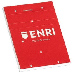 (100105158) ENRI BLOC DE NOTAS GRAPADO 80H A6 LISO T/BLANDA ROJO