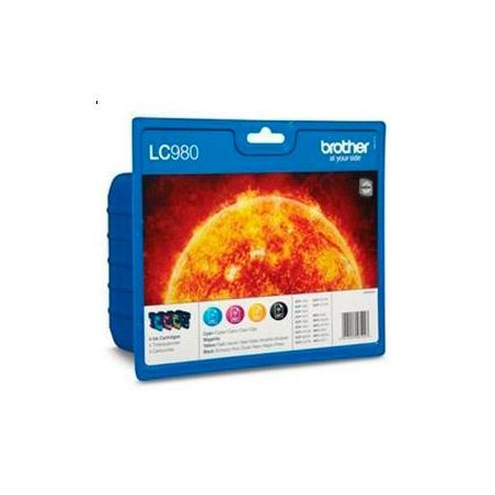 (LC980VALBP) BROTHER TINTA BK/C/M/Y DCP-145C/165C/195C/197C/375CW - MFC-250C/255CW/290C/295CN - PACK 4 COLORES