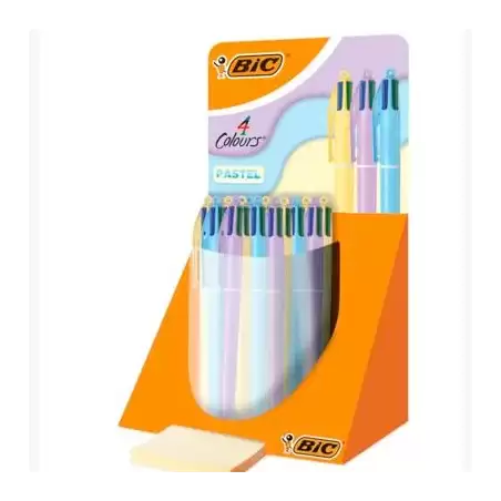 (517319) BIC BOLÍGRAFO 4 COLORES CUERPO PASTEL SURTIDOS EXPOSITOR 30 UD