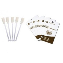 (15ACL001) EVOLIS KIT DE LIMPIEZA PARA RODILLOS Y CABEZALES PARA IMPRESORAS DE TARJETAS, 5 TARJETAS ADHESIVAS Y 5 BASTONCILLOS