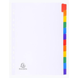 (2312E) EXACOMPTA SEPARADORES CARTULINA BLANCA 160GR 12 POSICIONES A4 PESTAÑAS COLORES