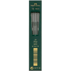 (127113) FABER CASTELL MINAS TK 9071 DIBUJO 2MM 3H ESTUCHE 10UD NEGRO INTENSO