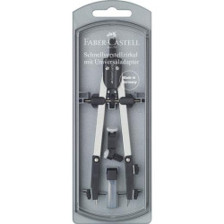 (174035) FABER CASTELL COMPÁS ARTICULADO DE AJUSTE RÁPIDO ADAPTADOR UNIVERSAL 17CM + ACCESORIOS