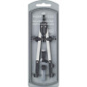 (174035) FABER CASTELL COMPÁS ARTICULADO DE AJUSTE RÁPIDO ADAPTADOR UNIVERSAL 17CM + ACCESORIOS
