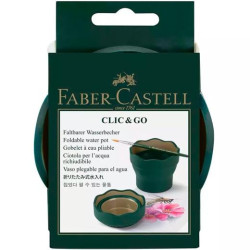 (181520) FABER CASTELL VASO PLEGABLE PARA EL AGUA CLIC&GO VERDE OSCURO