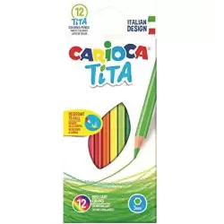 (42793) CARIOCA LÁPICES DE COLORES TITA SURTIDOS ESTUCHE 12 UD
