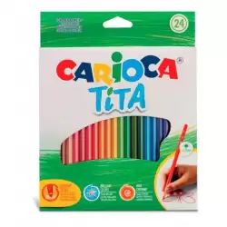 (42794) CARIOCA LÁPICES DE COLORES TITA SURTIDOS ESTUCHE 24 UD