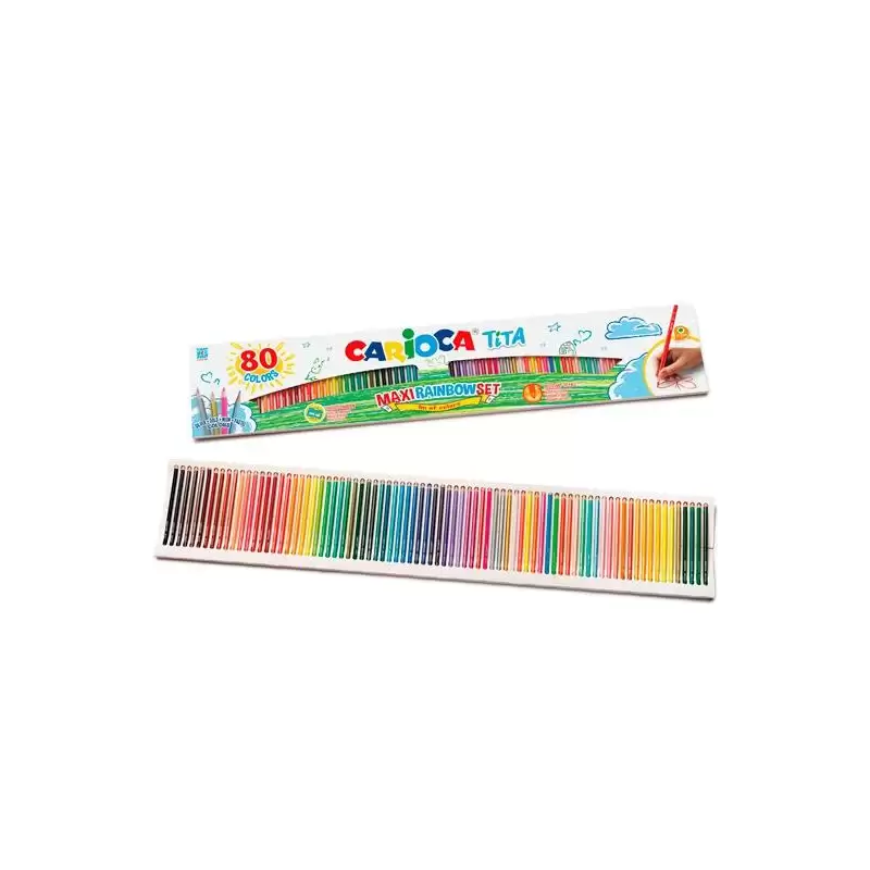 (42890) CARIOCA LÁPICES DE COLORES TITA MAXI RAINBOW C/SURTIDOS ESTUCHE 80 UD