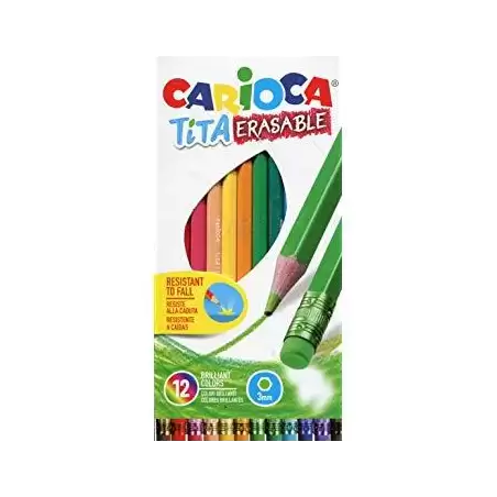 (42897) CARIOCA LÁPICES DE COLORES TITA CON GOMA C/SURTIDOS ESTUCHE 12 UD