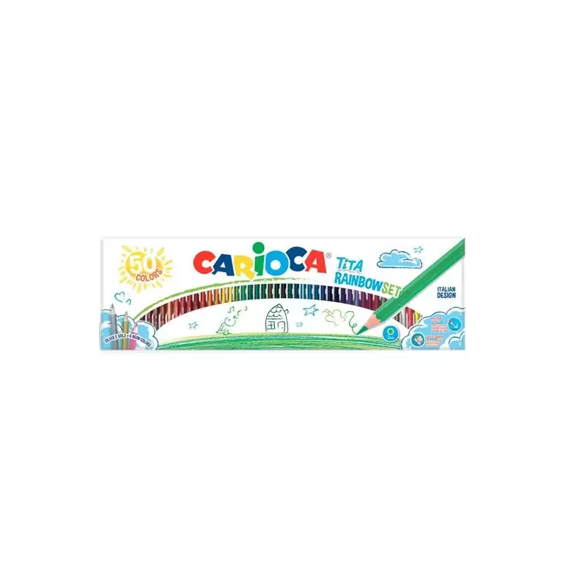 (42990) CARIOCA LÁPICES DE COLORES TITA RAINBOW C/SURTIDOS ESTUCHE 50 UD