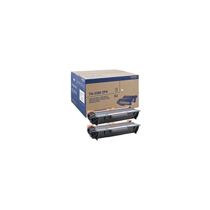 (TN3380TWIN) BROTHER TONER NEGRO HL-5440D/5450DN/5470DW/6180DW - DCP-8110DN/8250DN - MFC-8510DN/8520DN/8950DW - PACK 2 UNIDADES