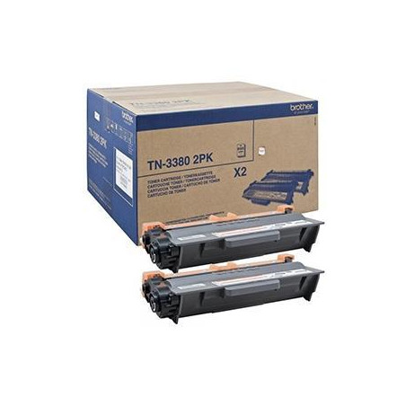 (TN3380TWIN) BROTHER TONER NEGRO HL-5440D/5450DN/5470DW/6180DW - DCP-8110DN/8250DN - MFC-8510DN/8520DN/8950DW - PACK 2 UNIDADES