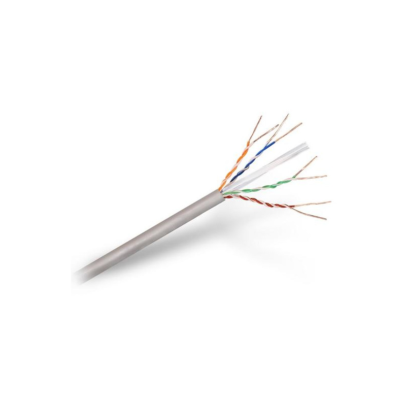 (A135-0262) AISENS BOBINA DE CABLE DE RED RJ45 CAT.6 UTP RÍGIDO AWG24 PARA INSTALACIÓN GRIS 305M