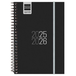 (633486026) FINOCAM AGENDA PARA ESTUDIANTES ESPIRAL E8 - 120X171MM SVH NEGRO 2025-2026