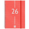 (742033026) FINOCAM AGENDA ESPIRAL YEAR E10-155X212MM SVV TAPA PP ROJO 2026