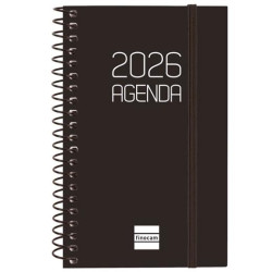 (742716026) FINOCAM AGENDA ESPIRAL OPAQUE E3-79X127MM SVH TAPA PP NEGRO 2026