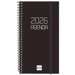 (742736026) FINOCAM AGENDA ESPIRAL OPAQUE E9-94X171MM SVH TAPA PP NEGRO 2026
