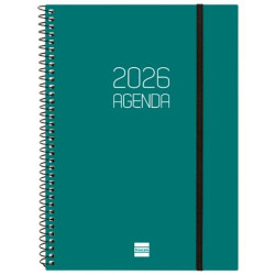 (742762026) FINOCAM AGENDA ESPIRAL OPAQUE E10-155X212MM SVH TAPA PP VERDE 2026