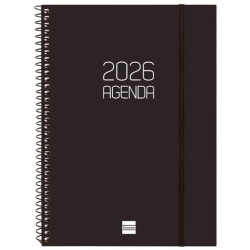 (742766026) FINOCAM AGENDA ESPIRAL OPAQUE E10-155X212MM SVH TAPA PP NEGRO 2026