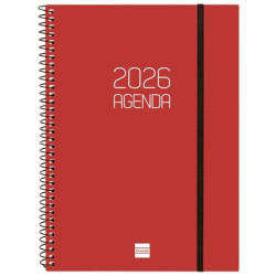 (742767426) FINOCAM AGENDA ESPIRAL OPAQUE E10-155X212MM SVH TAPA PP BURDEOS 2026