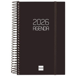 (742906026) FINOCAM AGENDA ESPIRAL OPAQUE E5-117X181MM 1DP TAPA PP NEGRO 2026