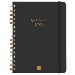 (762020126) FINOCAM AGENDA ESPIRAL ALMA E10-155X212MM SVH TAPA DURA NEGRO 2026