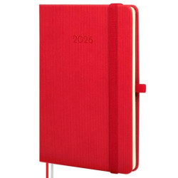 (881743026) FINOCAM AGENDA MÍNIMAL TEXTURA M4-118X168MM SVH TAPA DURA ROJO 2026