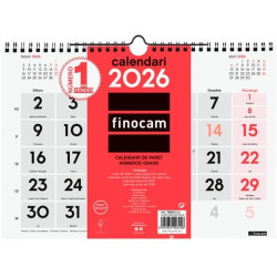 (780030026) FINOCAM CALENDARIO DE PARED NÚMEROS GRANDES M-300X210MM MV NEUTRO 2026 CATALÁN