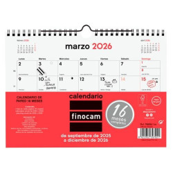 (782040026) FINOCAM CALENDARIO DE PARED 16 MESES S-210X150MM MV NEUTRO 2025-2026